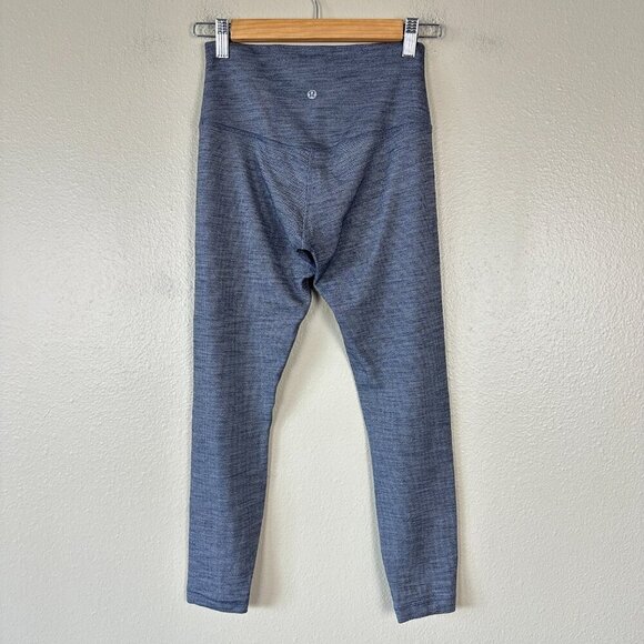 Lululemon Align Pant II 25” Yoga Mini Heathered Herringbone White Black Size 6 - Picture 3 of 6